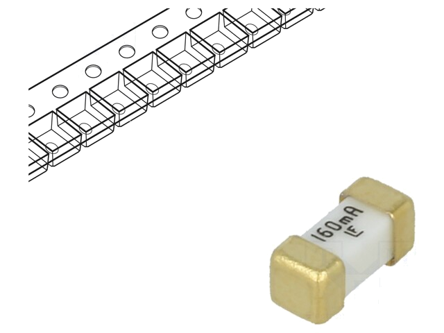 Zekering: smeltveiligheid; super snel; 160mA; 125VAC; 125V; 125VDC Zekering: smeltveiligheid; super snel; 160mA; 125VAC; 125V; 125VDC